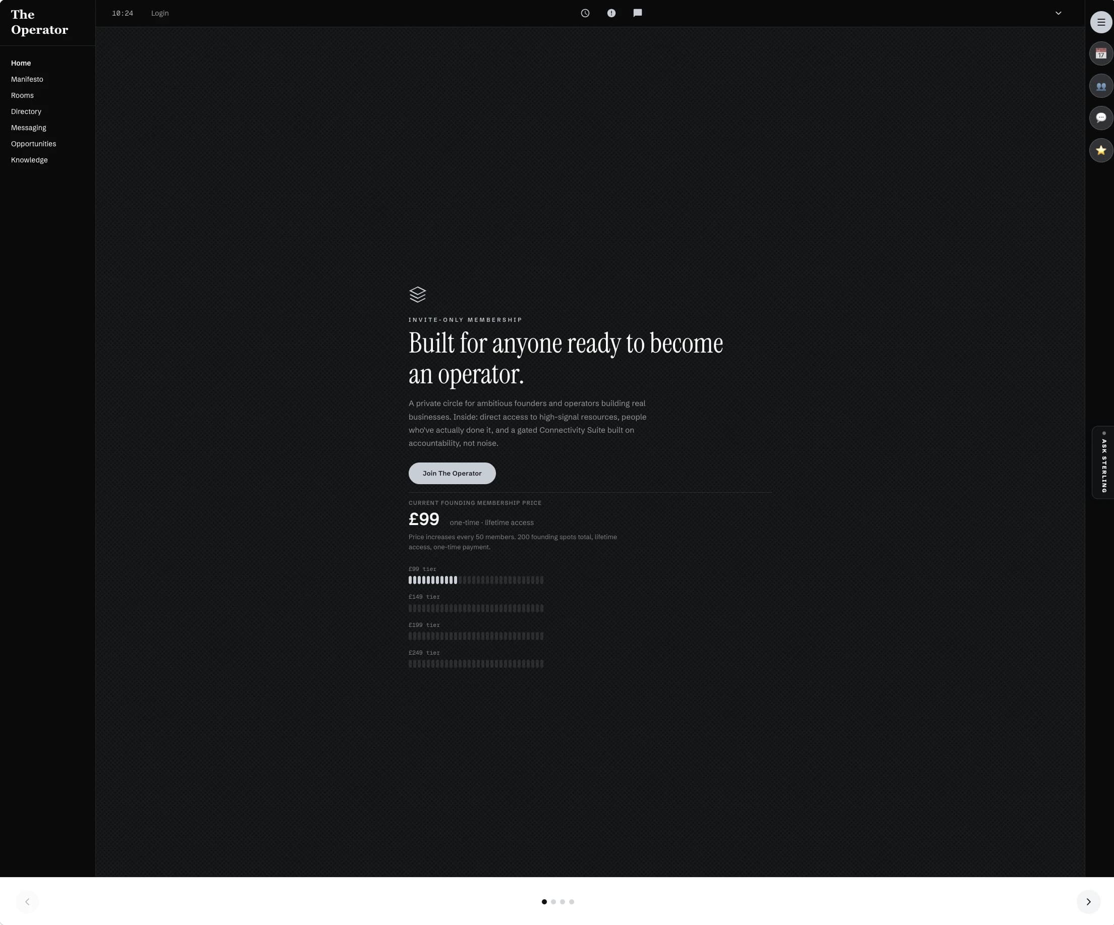The Operator, an invite-only membership