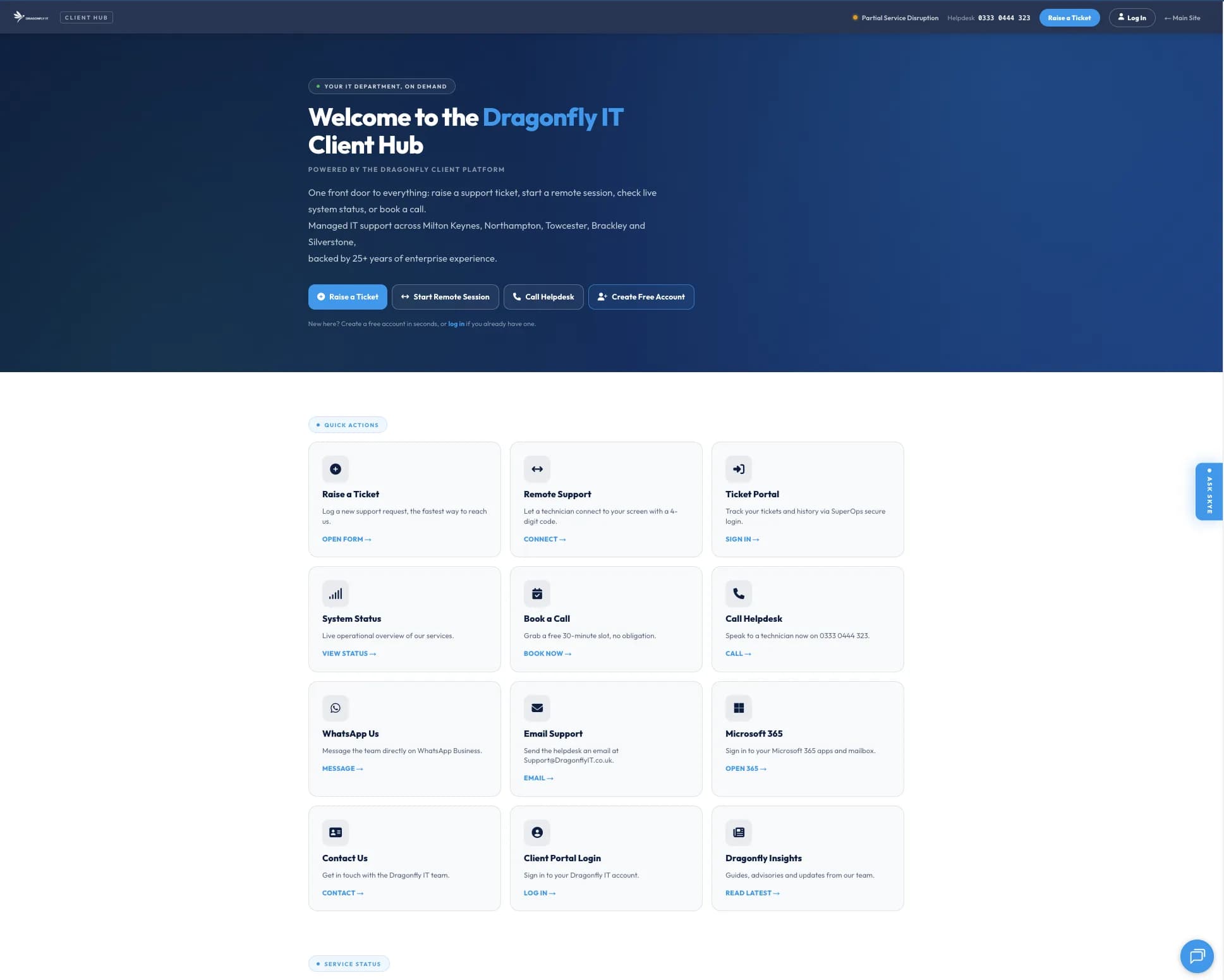 The Dragonfly IT client hub